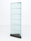 Витрина стеклянная "ИСТРА" угловая №501ХП-У трехгранная (с дверками, бока - стекло), Грейвуд