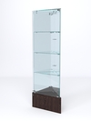 Витрина стеклянная "ИСТРА" угловая №12-У трехгранная (с дверками, бока - зеркало), Дуб Венге
