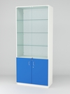 Витрина для аптек №1-2 задняя стенка стекло, Белый-Делфт голубой