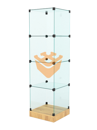 Витрина стеклянная "КУБ" №2 стаканчик (без дверок, передняя стенка - стекло)