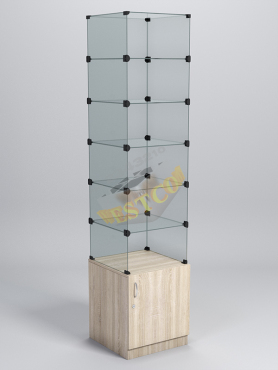 Витрина стеклянная "КУБ" №606 стаканчик (без дверок, передняя стенка - стекло)