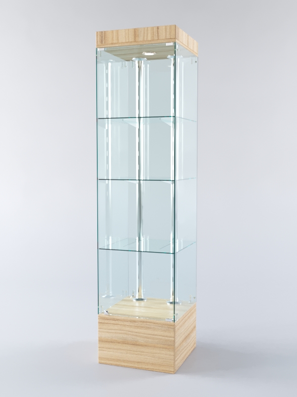 Витрина "ХАЙТЕК" №6-1 (задняя стенка - стекло)  Кокоболо натуральный Н3012 ST22