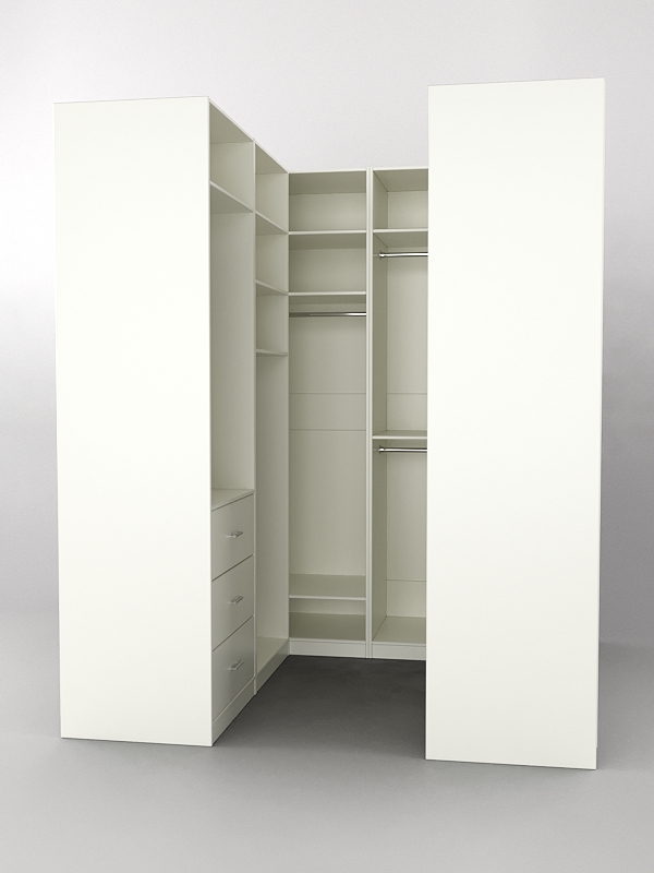 Комплект гардеробных шкафов "Комфорт" №3 Белый