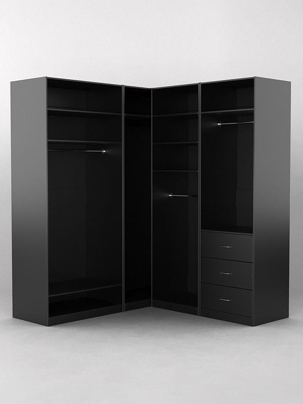 Комплект гардеробных шкафов "Комфорт" №5 Черный