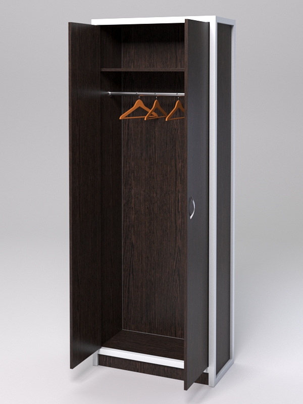 Шкаф офисный для одежды ШО-31 "СТРОНГ" в стиле ЛОФТ Дуб Венге + металлический каркас Белый