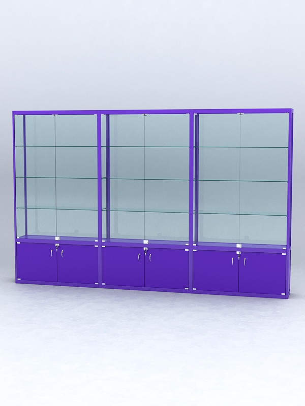 Витрина "АЛПРО" №2-3м-300-2 (задняя стенка - стекло) Фиолетовый