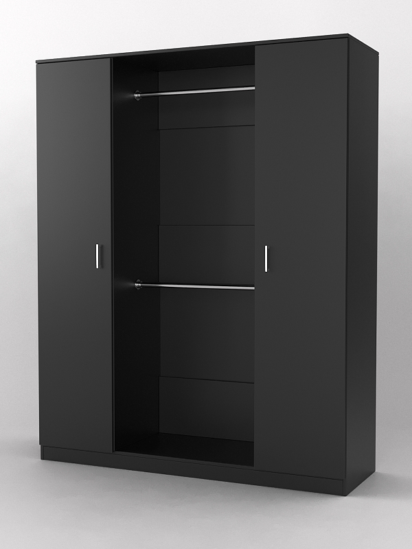 Шкаф гардеробный №1 с дверьми Черный