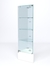Витрина стеклянная "ИСТРА" угловая №12-У трехгранная (с дверками, бока - зеркало) Белый
