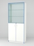 Витрина для аптек №3-2 задняя стенка стекло Белый-Кромка Делфт голубой