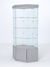 Витрина стеклянная "ИСТРА" угловая №117 шестигранная (без дверки, задние стенки - стекло) Серый