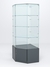 Витрина стеклянная "ИСТРА" угловая №15 пятигранная (с дверкой, задние стенки - стекло) Темно-Серый