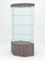 Витрина стеклянная "ИСТРА" угловая №17 шестигранная (с дверкой, задние стенки - стекло) Ясень Анкор