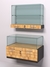 Комплект: навесная витрина и навесной прилавок "ЗЛАТО" для ювелирной продукции №19 Грейвуд и Дуб золотистый