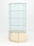 Витрина стеклянная "ИСТРА" угловая №18 шестигранная (с дверкой, задние стенки - стекло) Крем Вайс