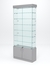 Витрина стеклянная "ИСТРА" №31 (с дверками, задняя стенка - стекло)  Серый
