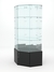 Витрина стеклянная "ИСТРА" угловая №20 шестигранная (с дверкой, задние стенки - зеркало) Черный