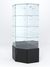 Витрина стеклянная "ИСТРА" угловая №16 пятигранная (с дверкой, задние стенки - зеркало) Черный