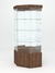 Витрина стеклянная "ИСТРА" угловая №119 шестигранная (без дверки, задние стенки - зеркало) Орех