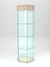 Витрина "ИСТРА" настольная шестигранная №9-1 с фризом (закрытая, задняя стенка - стекло)  Дуб Сонома