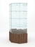 Витрина стеклянная "ИСТРА" угловая №20 шестигранная (с дверкой, задние стенки - зеркало) Орех