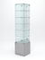 Витрина стеклянная "ИСТРА" №508 (с дверкой, задняя стенка - зеркало)  Серый