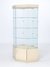 Витрина стеклянная "ИСТРА" угловая №117 шестигранная (без дверки, задние стенки - стекло) Крем Вайс