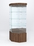 Витрина стеклянная "ИСТРА" угловая №14 пятигранная (с дверкой, задние стенки - зеркало) Орех