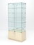Витрина стеклянная "ИСТРА" №507 (с дверками, задняя стенка - зеркало)  Крем Вайс