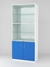 Витрина для аптек №4-3 задняя стенка зеркало Белый-Делфт голубой