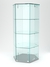 Витрина "ИСТРА" настольная шестигранная №5 (закрытая, задние стенки - стекло)  Серый