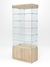 Витрина стеклянная "ИСТРА" №603 (без дверок, задняя стенка - зеркало)  Дуб Сонома