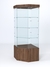 Витрина стеклянная "ИСТРА" угловая №13 пятигранная (с дверкой, задние стенки - стекло) Орех