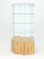 Витрина стеклянная "ИСТРА" угловая №120 шестигранная (без дверки задние стенки - зеркало) Дуб Золотистый