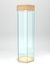 Витрина "ИСТРА" настольная шестигранная №10-1 с фризом (закрытая, задние стенки - стекло)  Бук Бавария