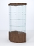 Витрина стеклянная "ИСТРА" угловая №117 шестигранная (без дверки, задние стенки - стекло) Орех