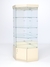 Витрина стеклянная "ИСТРА" угловая №114 пятигранная (без дверки, задние стенки - зеркало) Крем Вайс