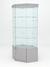 Витрина стеклянная "ИСТРА" угловая №17 шестигранная (с дверкой, задние стенки - стекло) Серый