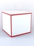 Прилавок из профиля угловой пятигранный №1 (без дверок) Белый + Красный