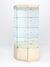 Витрина стеклянная "ИСТРА" угловая №14 пятигранная (с дверкой, задние стенки - зеркало) Крем Вайс