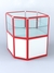 Прилавок из профиля угловой шестигранный №3 (без дверок) Белый + Красный