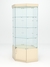Витрина стеклянная "ИСТРА" угловая №17 шестигранная (с дверкой, задние стенки - стекло) Крем Вайс