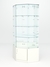 Витрина стеклянная "ИСТРА" угловая №120 шестигранная (без дверки задние стенки - зеркало) Белый