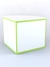 Прилавок из профиля угловой пятигранный №1 (без дверок) Белый + Лайм