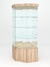 Витрина стеклянная "ИСТРА" угловая №19 шестигранная (с дверкой, задняя стенка - зеркало) Дуб Сонома