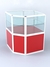 Прилавок из профиля угловой шестигранный №3 (без дверок) Красный + Белый