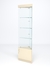 Витрина стеклянная "ИСТРА" угловая №101-У трехгранная (без дверок, бока - стекло) Крем Вайс