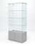 Витрина стеклянная "ИСТРА" №105 (без дверок, задняя стенка - стекло)  Серый